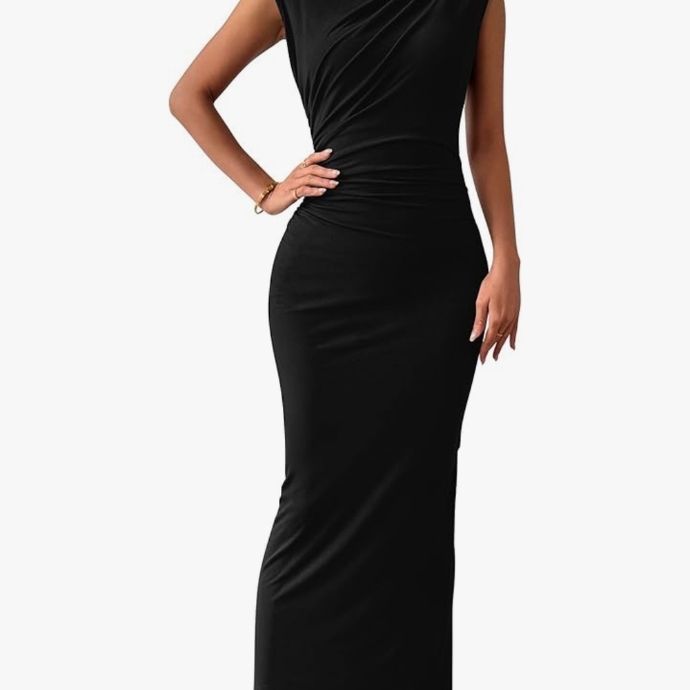 Sophisticated One Shoulder Black Dress
